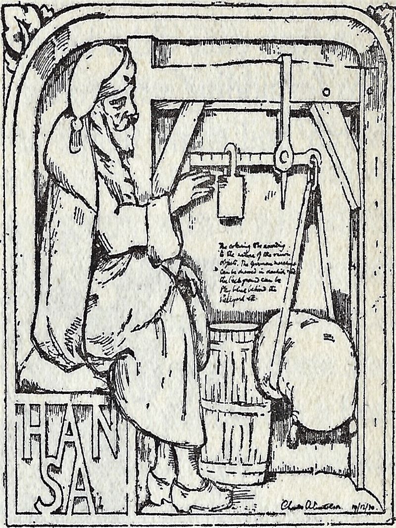 Sketch of hansa ceiling boss st Botolph's