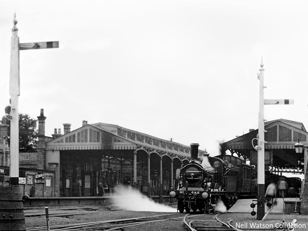 Steam train leaving Boston train station