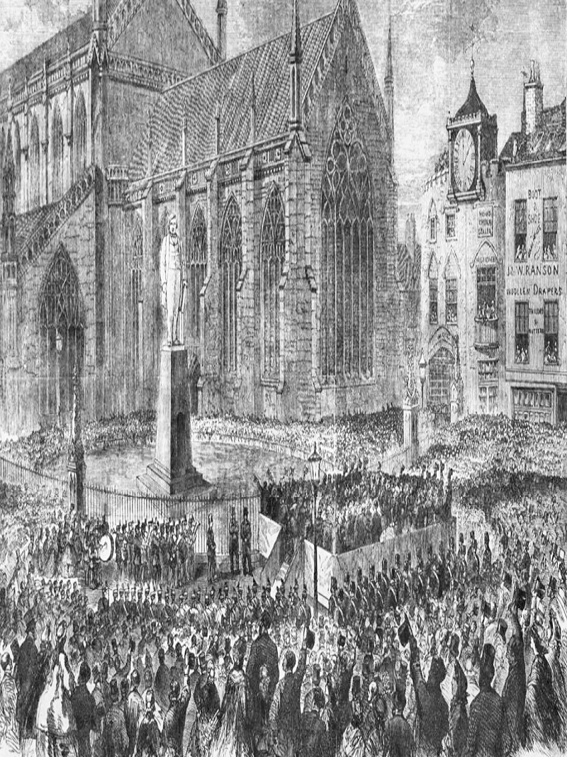 Herbert Ingram's Illustrated London News records the unvelling of their founder's memorial statue (The Illustrated London News).