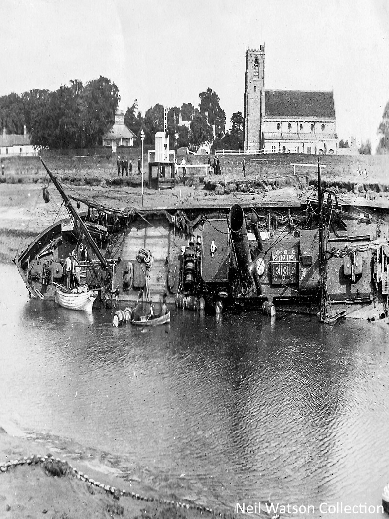 A picture of a crashed boat from the Fishing Fleet